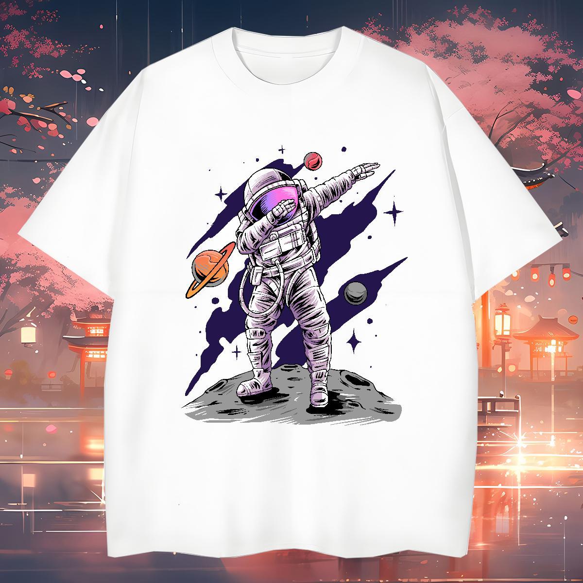 T-Shirts for Men 230g Pure Cotton universe Sport Breathable Crew Neck Custom Cartoon Men Clothes T-Shirt Fashion Loose Tops Shirt