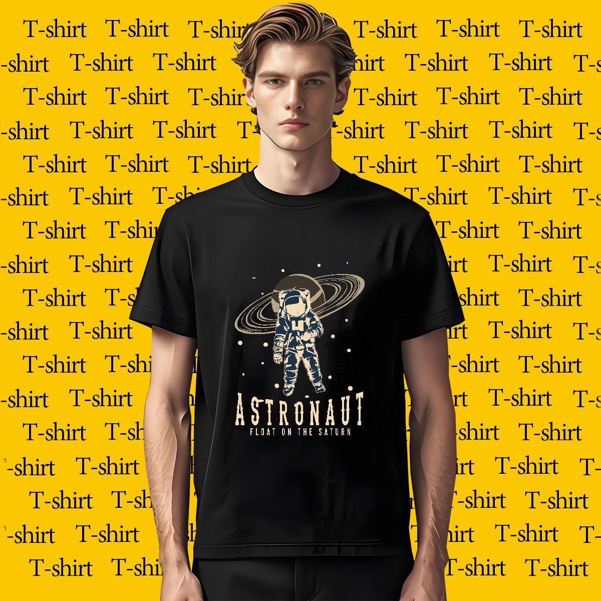 Men T Shirts 230g Cotton cosmonaut Sports Casual Short Sleeve O-Neck Asian Size Men Tshirts Classic Cool Wear