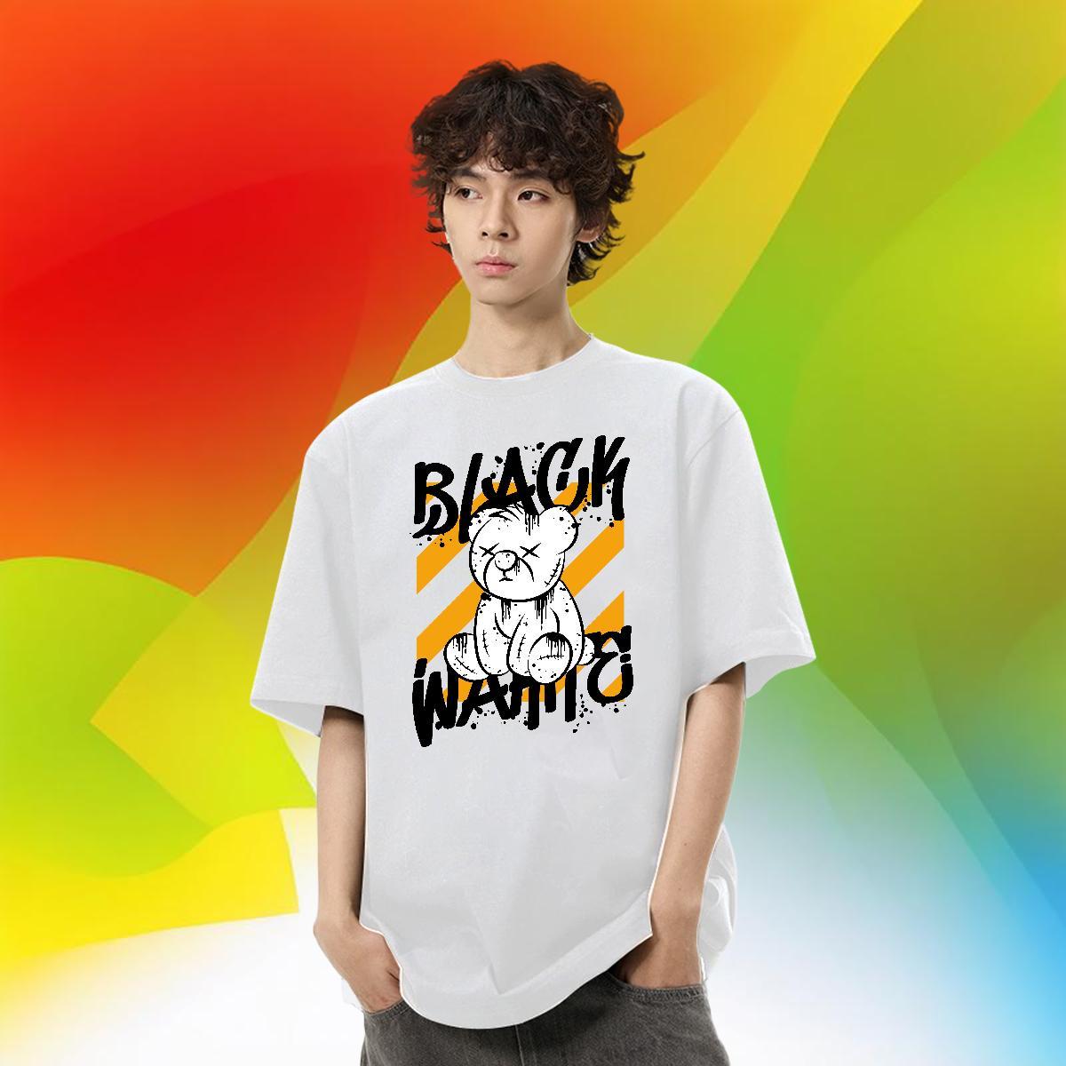 Designer Men Clothes T-Shirt 230g Pure Cotton Outdoor bear Skull Breathable Crew Neck Stylist Men T Shirts Tops Tees