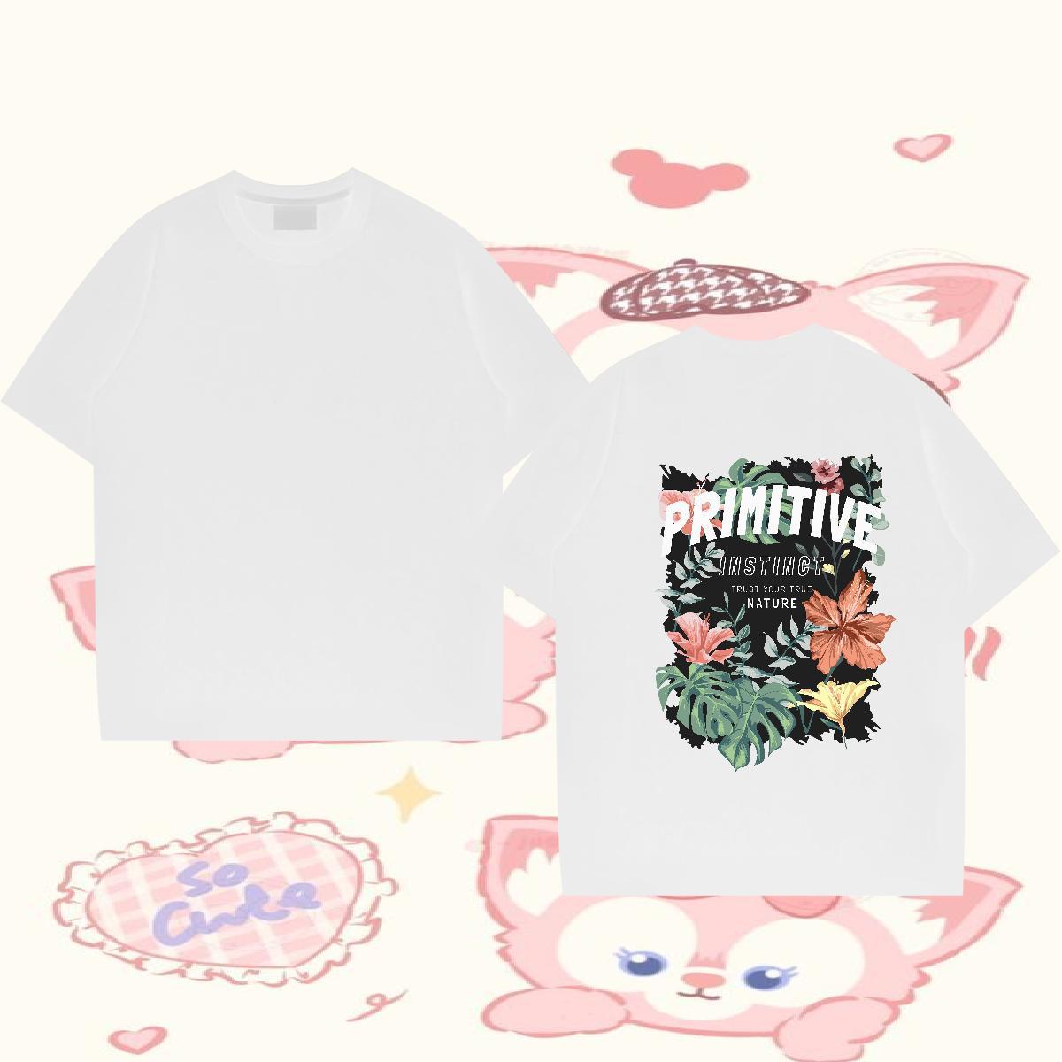 Fashion New Men T Shirts 100% Cotton 230g flower Street Wear Clothes Breathable Crew Neck Unisex Men Clothes T-Shirt Oversized 3XL 4XL