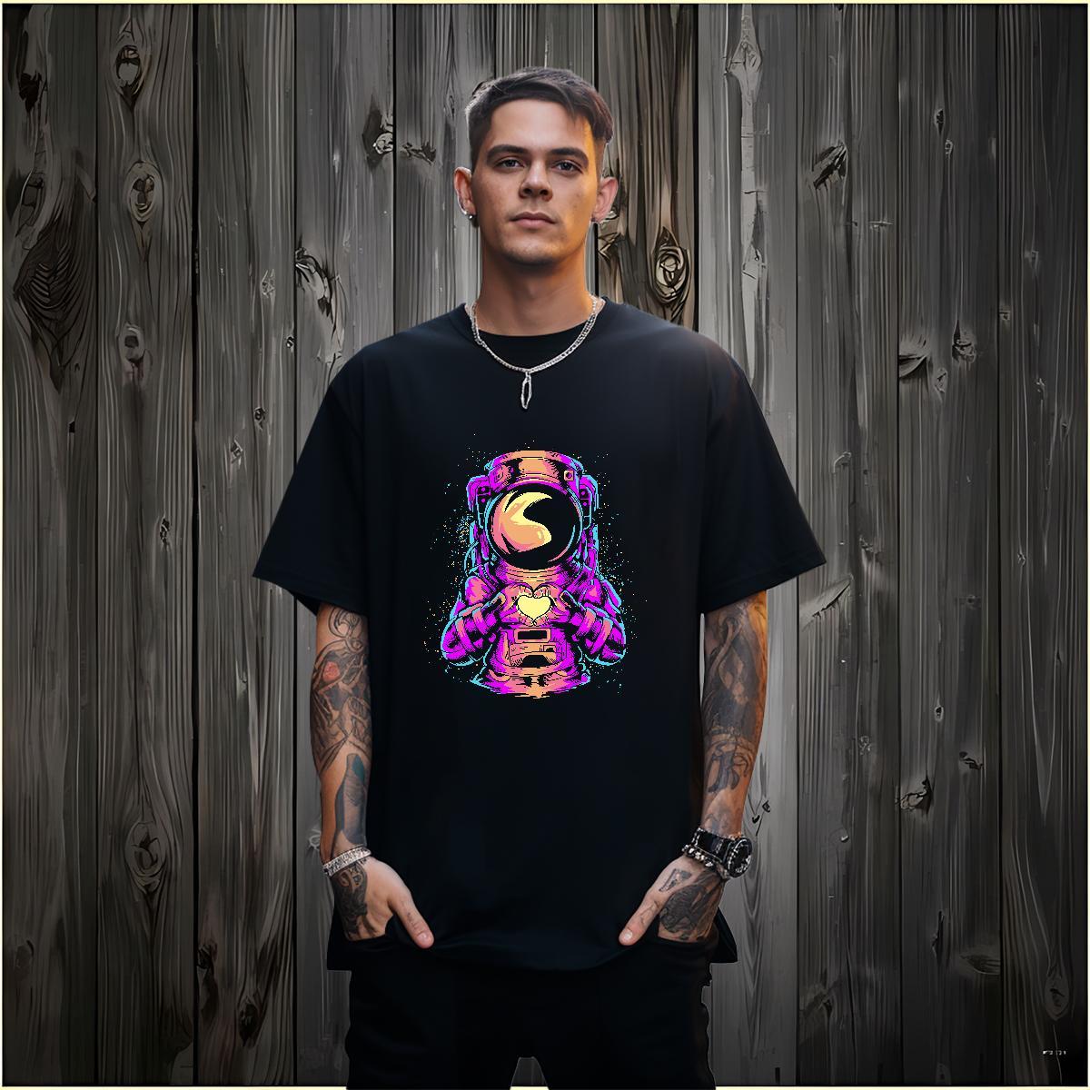 T Shirt For Man 230g 100% Cotton universe Casual Daily Wear Short Sleeve Soft Custom Printed Men Tshirts New Arrival Comfortable Clothes