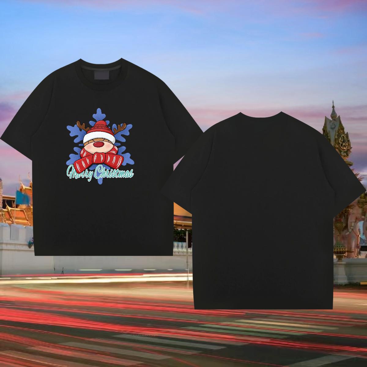 DIY T-Shirts 100% Cotton 230g Christmas Summer Casual Top Tees Breathable Short Sleeve Designer Tshirts Custom Printed