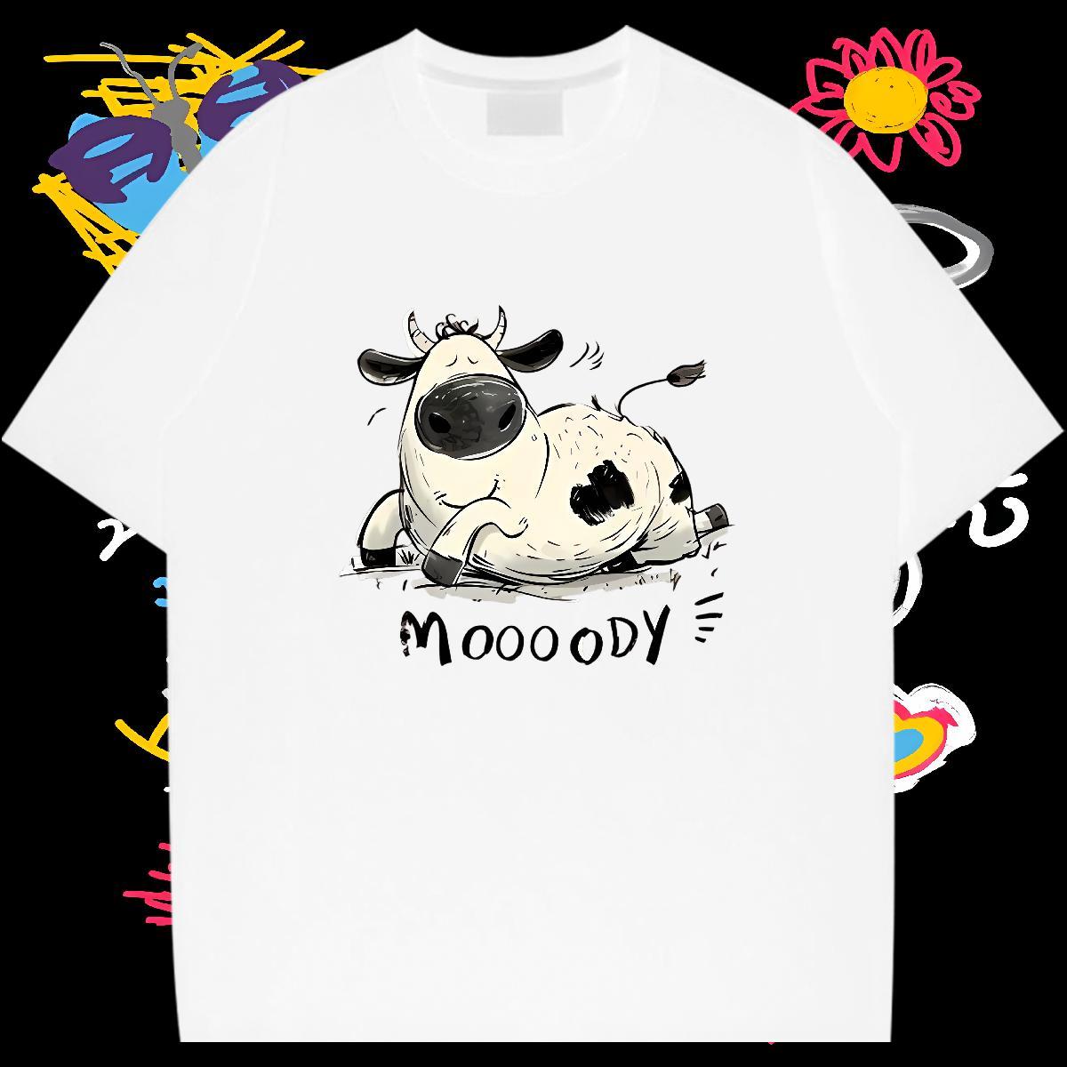 T-Shirts 100% Cotton 230g cow Sport Short Sleeve Soft Plus Size Cartoon Tshirts Classic Brand Wear