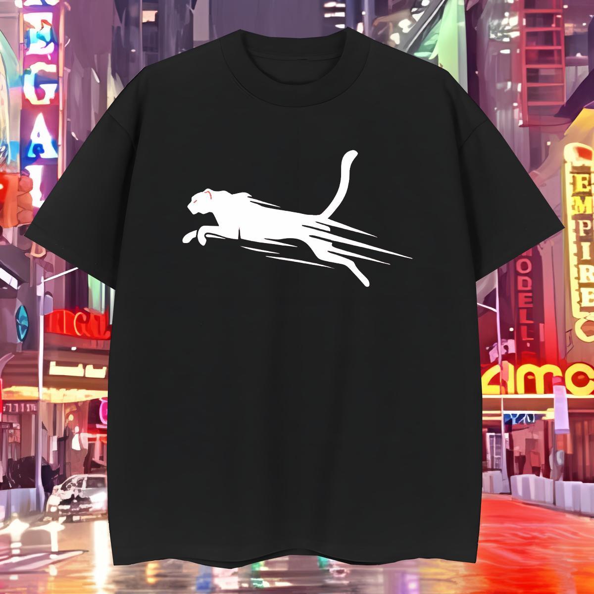 T Shirt For Man 100% Cotton 230g cat Sports Casual O Neck Short Sleeves Black Oversized Men Clothes T-Shirt 2024 Summer Brand Tops