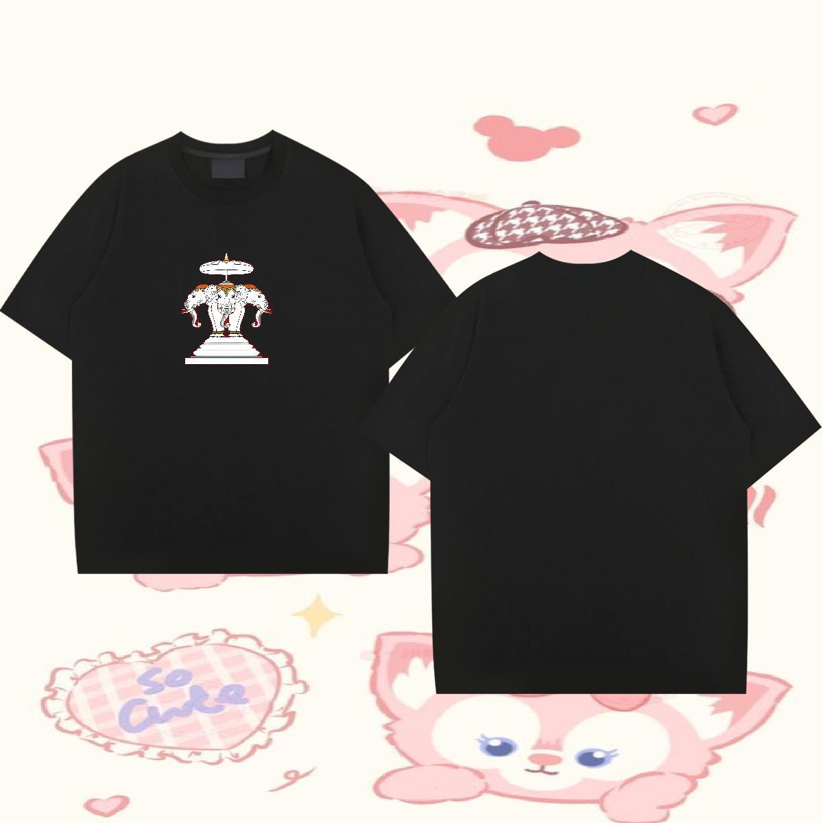 Fashion New Man T Shirts 100% Cotton 230g elephant Casual Beach Tops Shirt O Neck Short Sleeves High Quality Tshirt for Man Woman Black Oversized