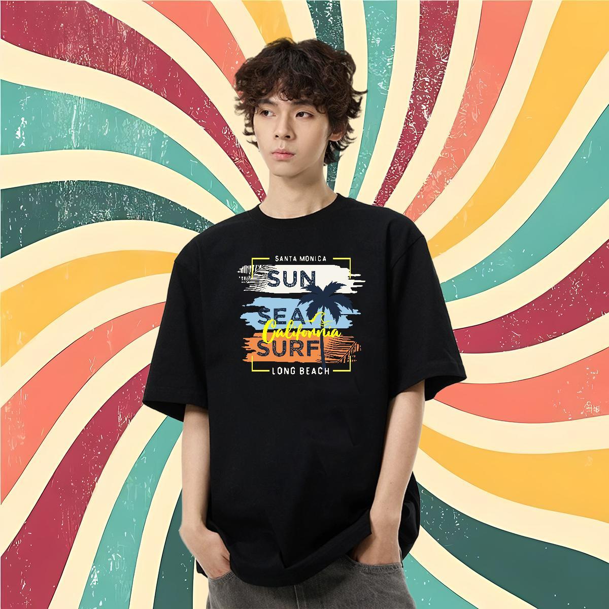 Customized T-Shirts 230g Cotton tree Casual Tops Tees O-Neck Short Sleeve Popular Men Tops Tees Custom Print Plus Size