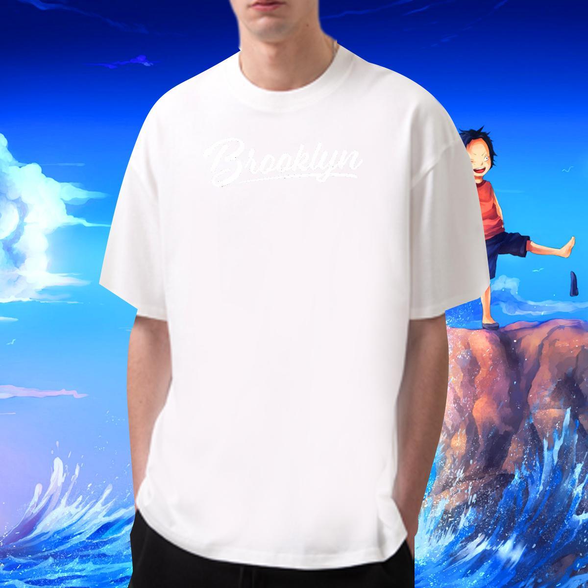 High Quality Men Tees 230g Pure Cotton Street Brooklyn Anime Breathable Soft Fashion T-Shirts for Men Tshirts