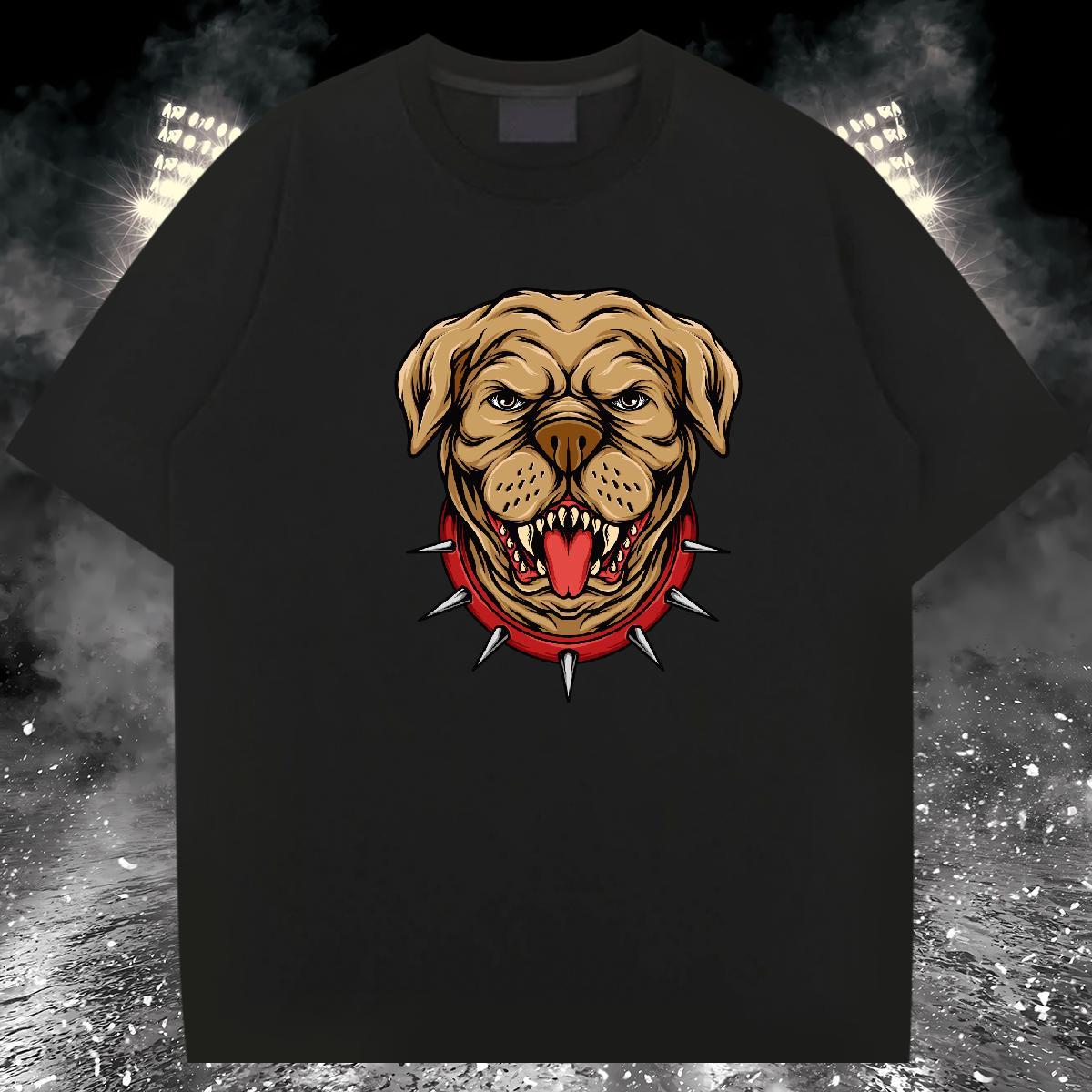 New Designer T Shirt For Man 230g Cotton dog Street Wear Tops Tees Breathable Crew Neck High Quality Men Clothes T-Shirt Anime Print