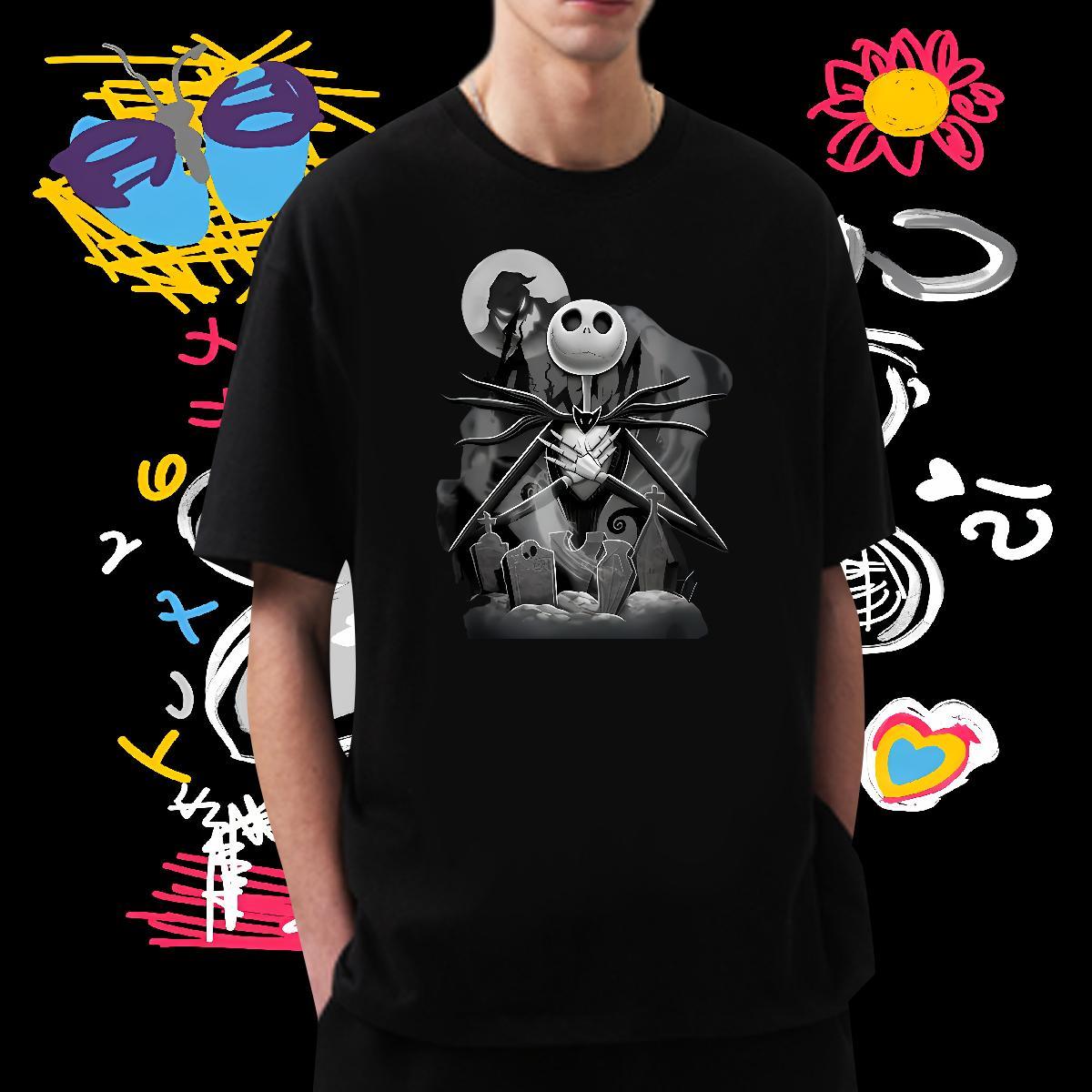 T Shirts Men 100% Cotton 230g halloween Summer Casual Breathable White Plus Size Men Clothes T-Shirt Stylist Popular Tshirts