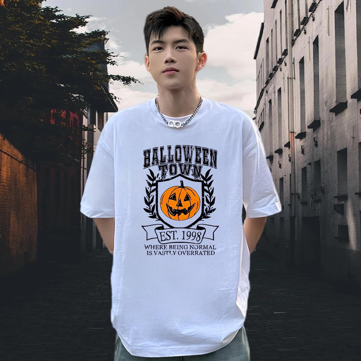 New Arrival Man T Shirts 100% Cotton 230g halloween Street Casual Tees Crew Neck Cool Tshirt for Man Woman Custom Cartoon