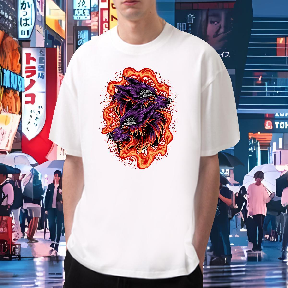DIY T-Shirts 230g Cotton Home Outdoor Wear Crew Neck Brand Men Clothes T-Shirt Custom Cartoon