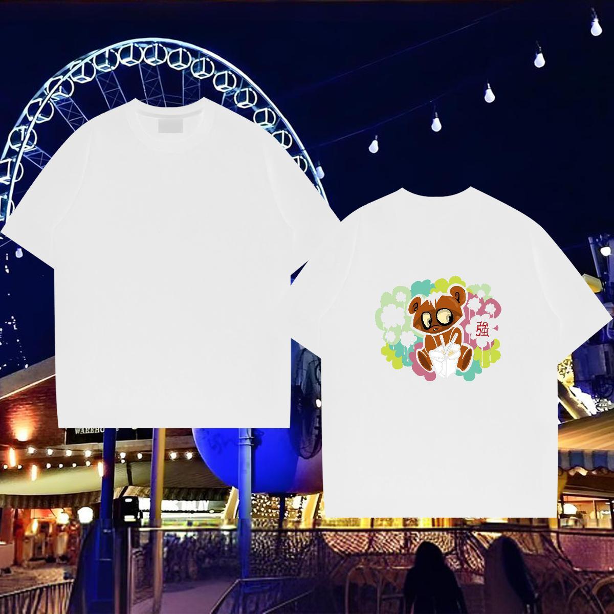 Fashion New Men T Shirts 230g Pure Cotton bear Hip Hop Tshirts O Neck Short Sleeves TOP Quality Men Tops Tees Oversized 3XL 4XL