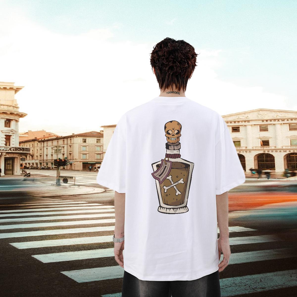 DIY Man T Shirts 230g Cotton bottle Spring Summer Tops Tees Breathable Crew Neck Free Shipping Tshirts Anime Print