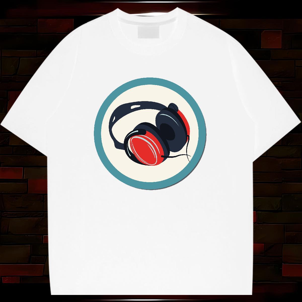 T shirt 230g Cotton painting Casual Beach Breathable Crew Neck Cartoon Printing L-4XL Tshirts Classic Loose Fit Tees