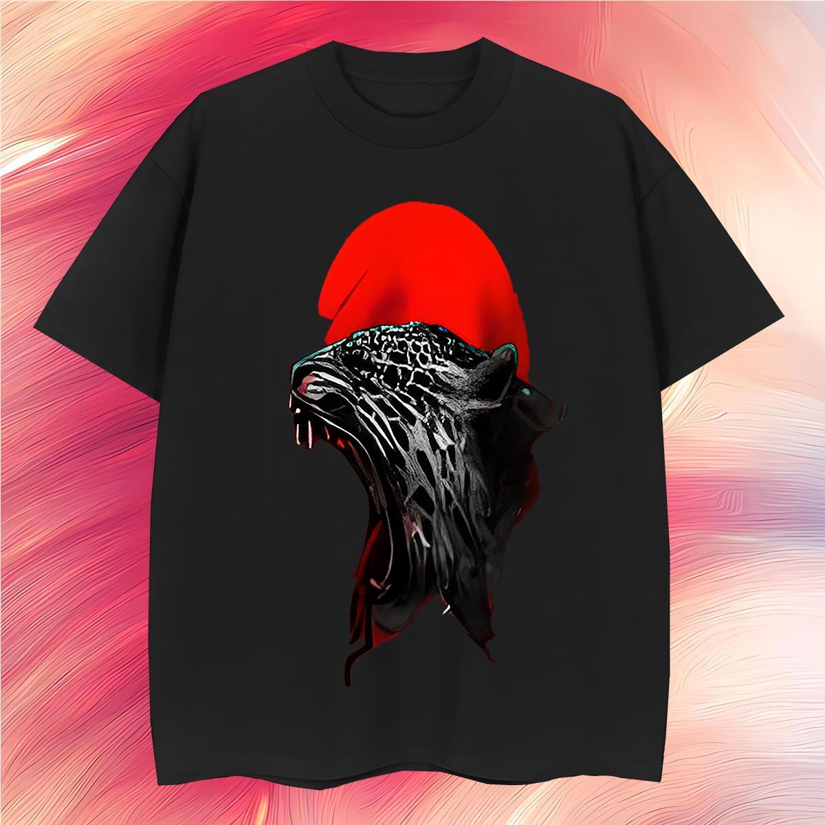 Men T Shirts 230g Cotton leopard Casual Beach O-Neck Short Sleeve Cartoon Print Men Clothes T-Shirt Fashion Design Brand Tops Shirt