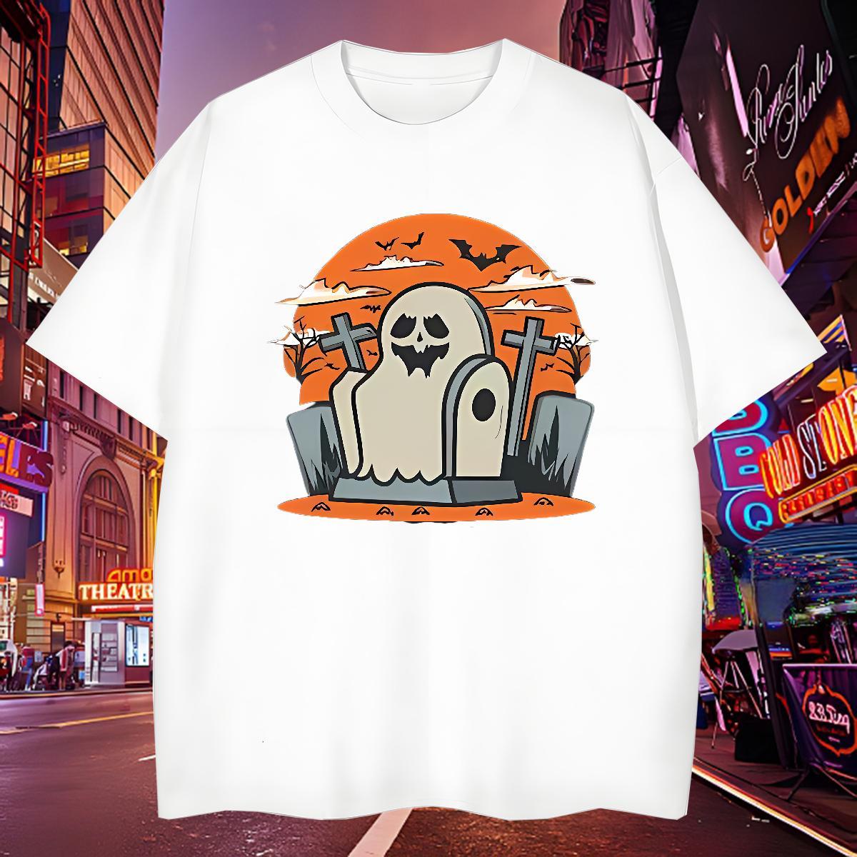 Loose Men Tops Tees 100% Cotton 230g halloween T Shirt For Man Sport Breathable Soft Plus Size Cartoon Factory Direct Wear