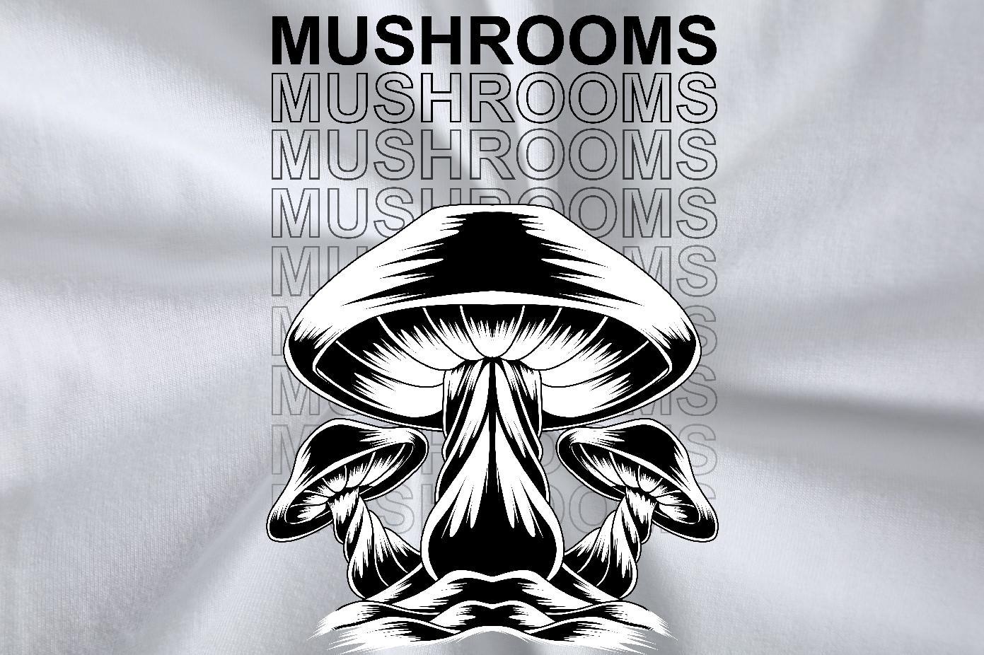 Casual New T-Shirts for Men 230g Cotton mushroom Hip Hop Street Wear Breathable Crew Neck Soft Mens Tshirts Custom Print Oversized