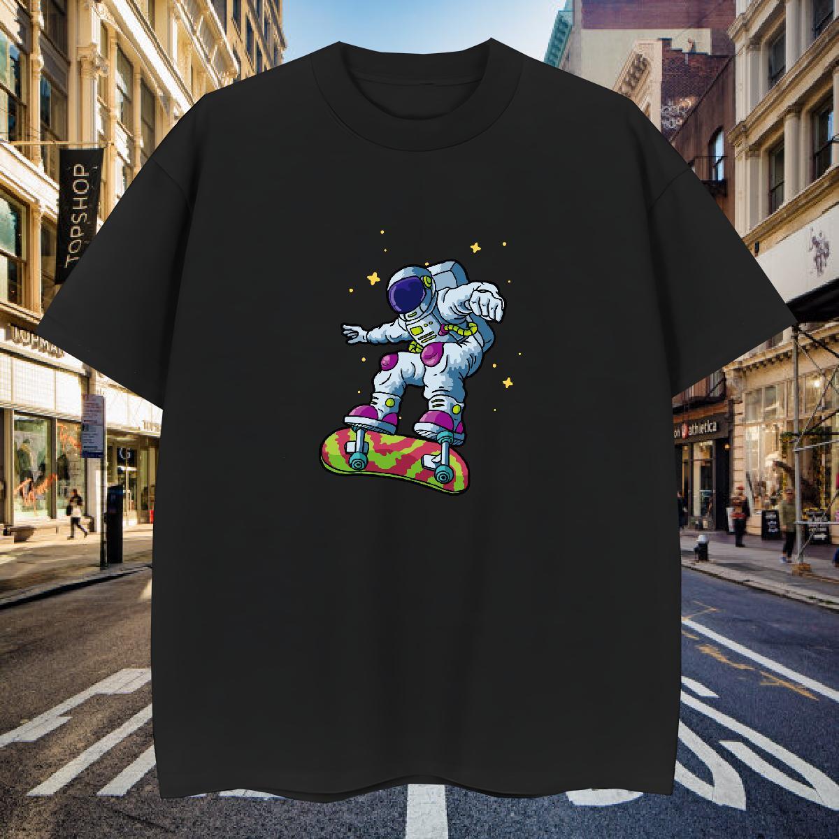 T shirt 230g Pure Cotton universe Daily Outfit Breathable Crew Neck DIY Logo Oversized Men Tops Tees Fashion Designer Comfortable Tee Shirt