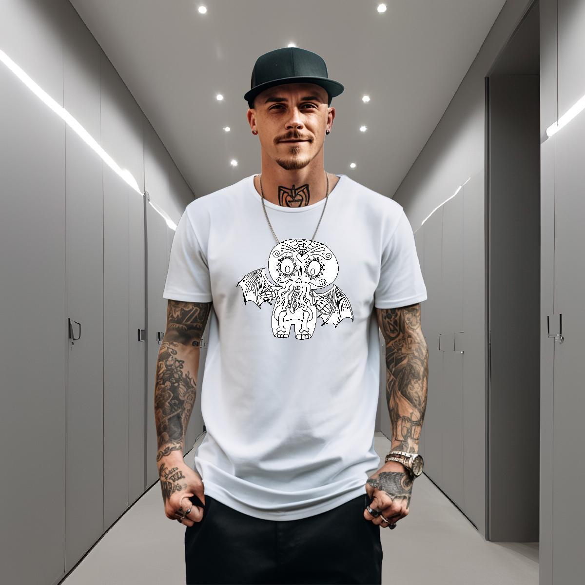 Casual New T-Shirts for Men skull Tops Shirt 230g 100% Cotton Outdoor Free Shipping DIY Breathable Crew Neck Tshirt for Man Woman