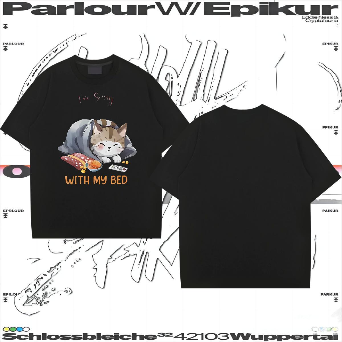 DIY T shirt 100% Cotton 230g cute High Street Hip Hop Wear Breathable Short Sleeve Soft Men Tees Anime