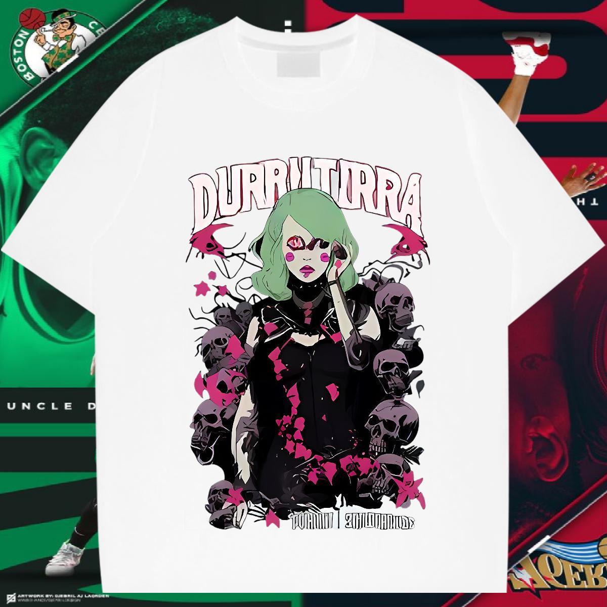 Mens T Shirts 230g 100% Cotton Terror Home Outdoor Pure Cotton Custom Cartoon Men Tees Fashion New Cool Design Tops Shirt