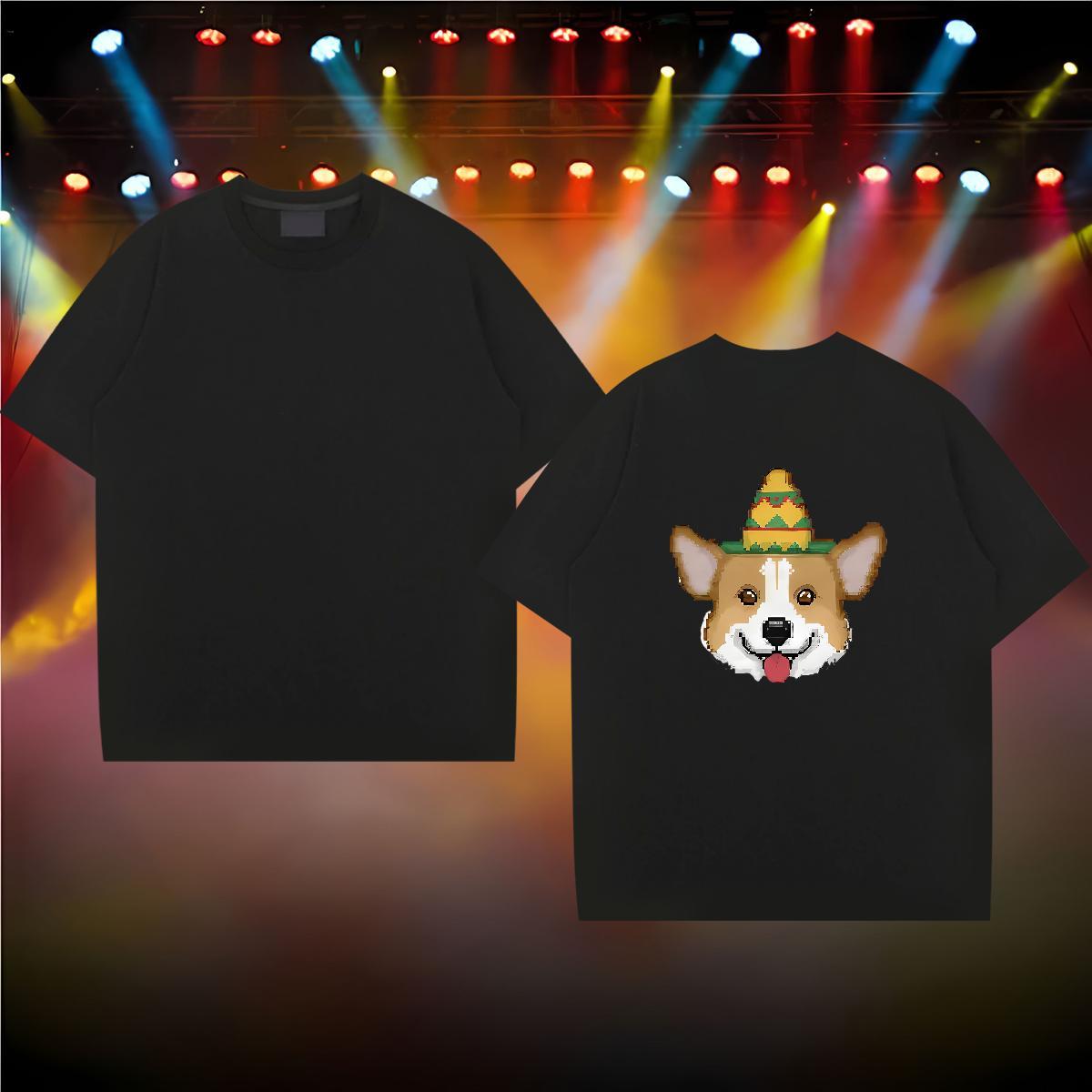 Stylist T Shirts Men 100% Cotton 230g dog Casual Daily Wear Tops Shirt Breathable Unisex Men Tees Custom Anime