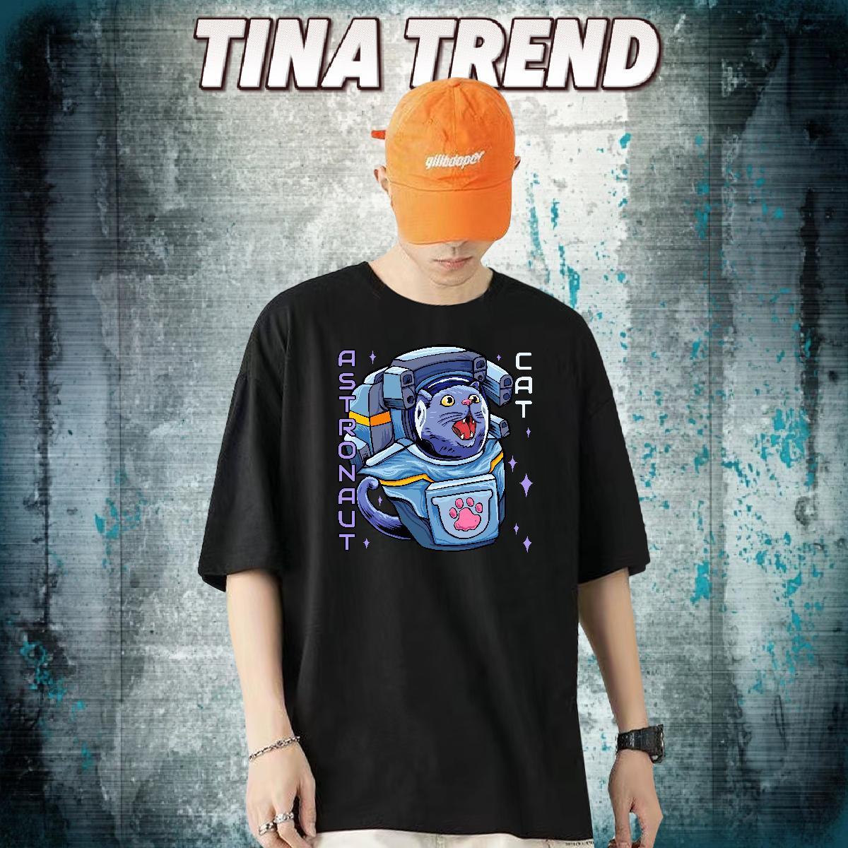 Fashion New T-Shirts 100% Cotton 230g cat Sport Tee Shirt Crew Neck Free Shipping Mens Tshirts Custom Big Size