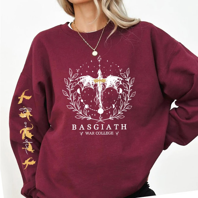 Fourth Wing Sweatshirt Women Pullover Basgiath War College Crewneck Sweatshirts Dragon Rider Streetwear Hoodie Fantasy Reader 240806