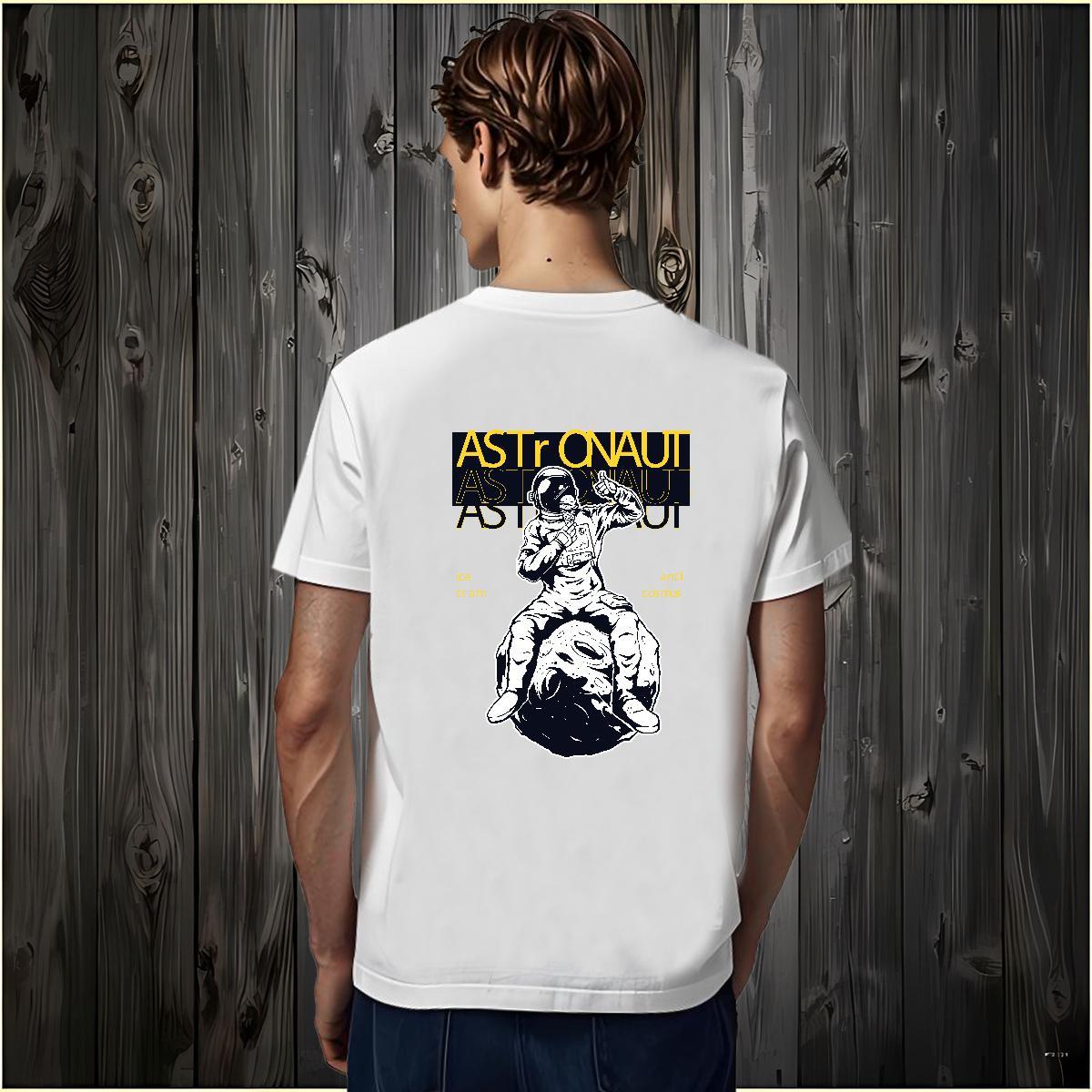 T-Shirts for Men 100% Cotton 230g spaceman Street Casual Breathable Soft Skull Couples T Shirts Fashion Casual Free Shipping Tshirts