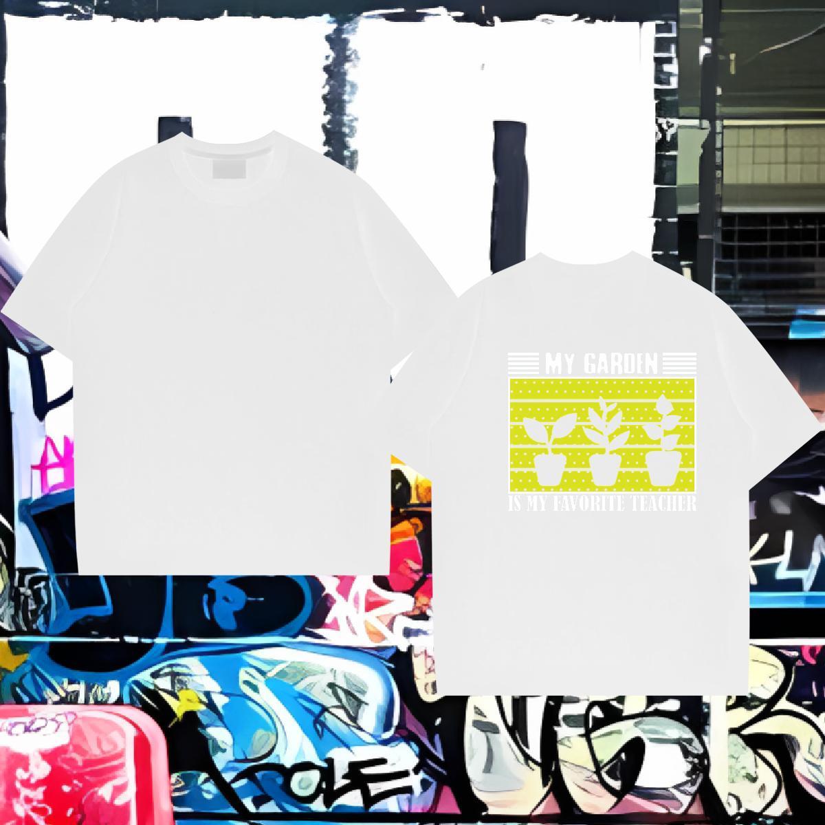 2024 Summer T-Shirts for Men 100% Cotton 230g tree High Street Hip Hop Polos O-Neck Short Sleeve Cool Design Mens Tshirts Custom Cartoon