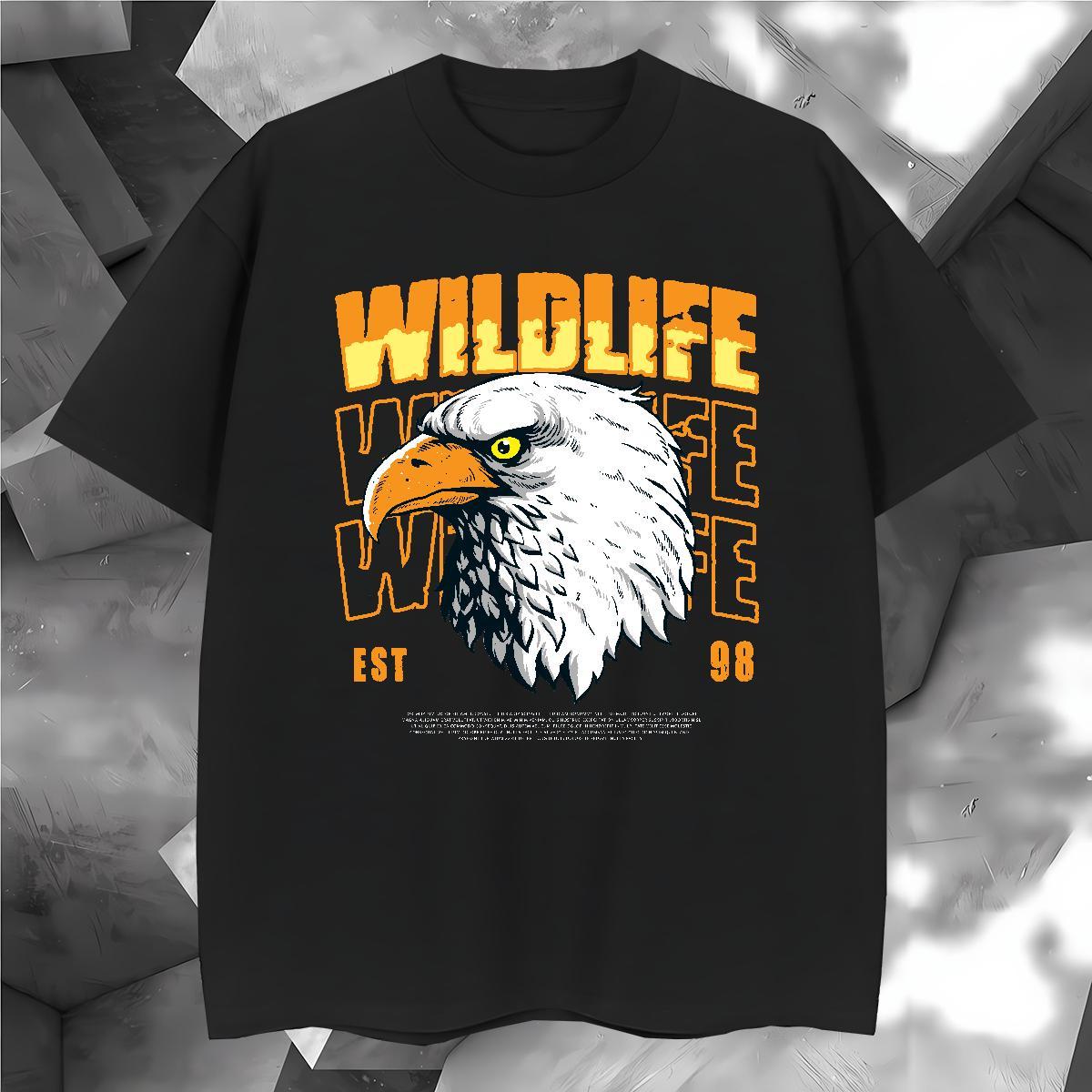 Man T Shirts 100% Cotton 230g eagle Street Crew Neck Breathable Anime Print Men Tshirts Fashion Design Designer Clothings