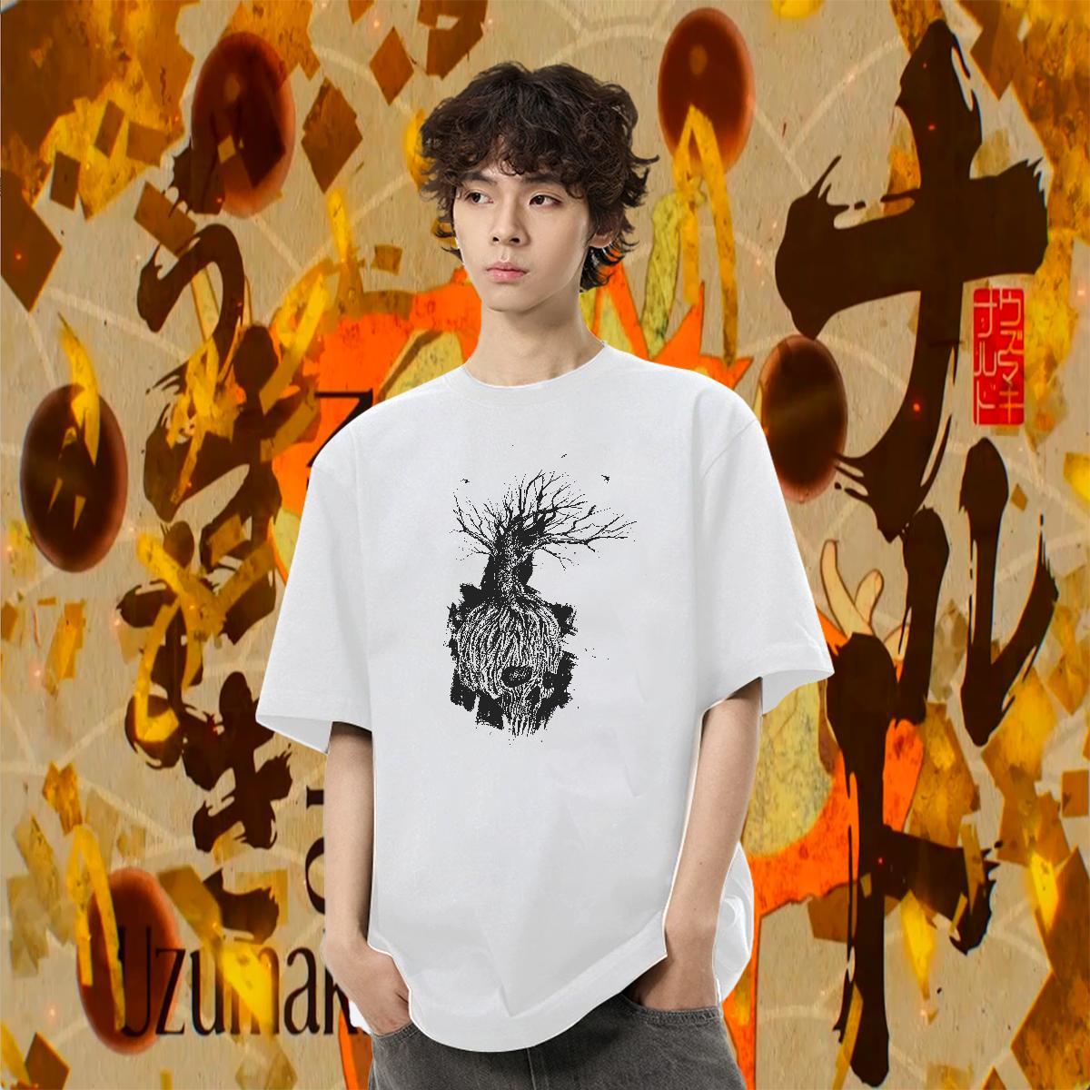 Free Shipping Mens Tshirts 230g Pure Cotton Home Outdoor tree Cartoon Printing L-4XL Breathable Short Sleeve Wholesale Man T Shirts Clothings