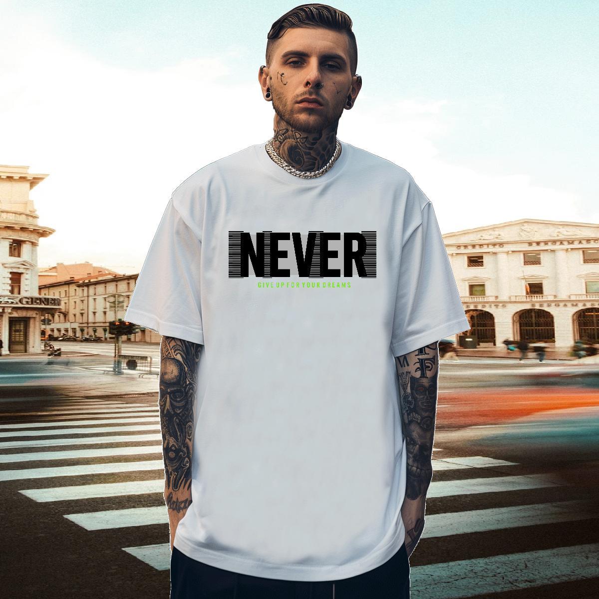 Cool Design Men Tshirts 100% Cotton 230g Street Casual letter Custom Printed Short Sleeve O-Neck Fashion New T shirt Tops