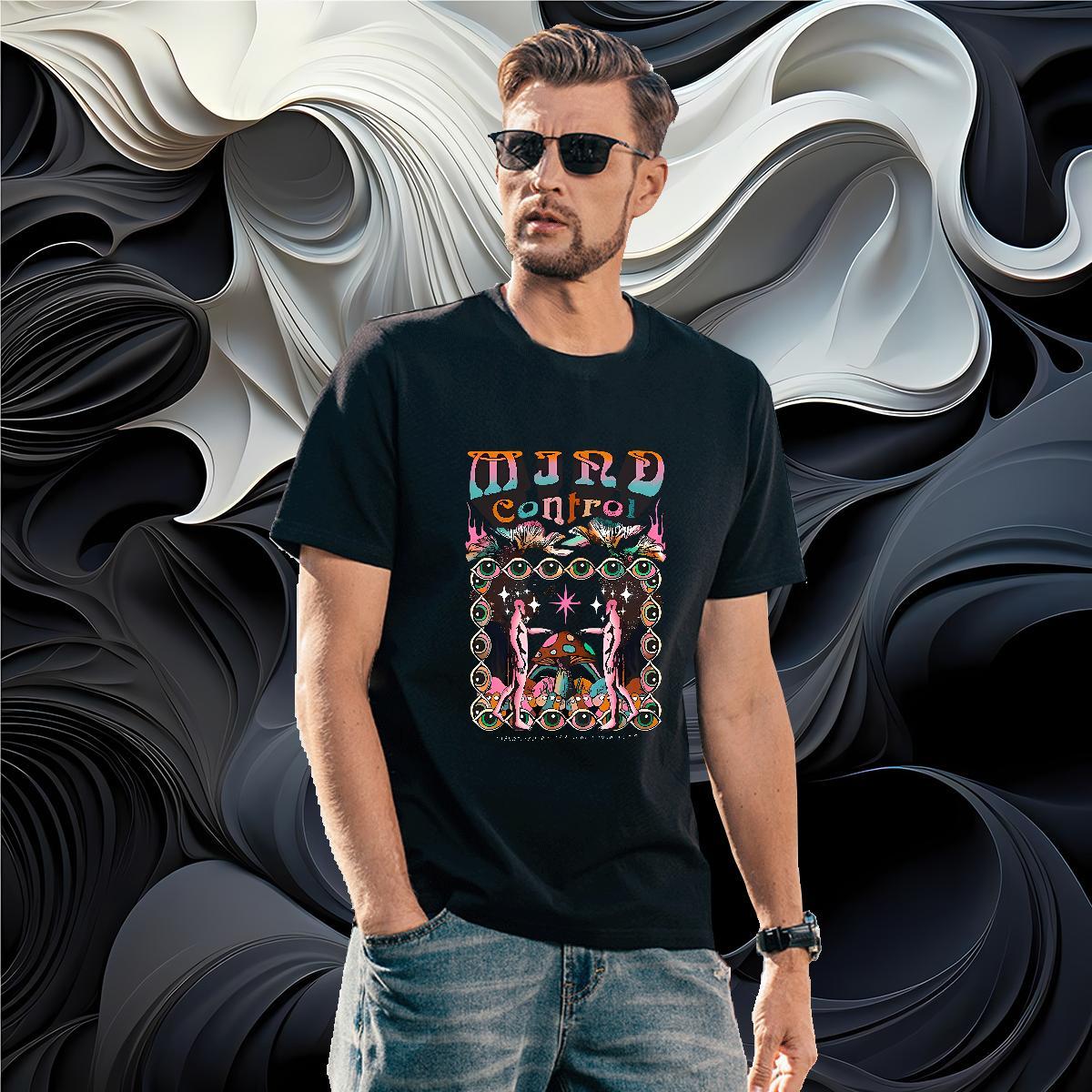 T shirt 100% Cotton 230g mushroom Sport Pure Cotton Anime Print Men Tees Customized Soft Tees Shirts
