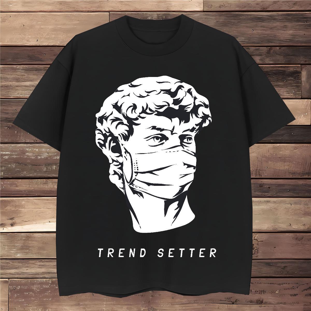 Mens T Shirts 100% Cotton 230g portrait Home Outdoor Round Neck Short Sleeve Oversized 4XL Tshirts Fashion Design Classic Tees Shirts