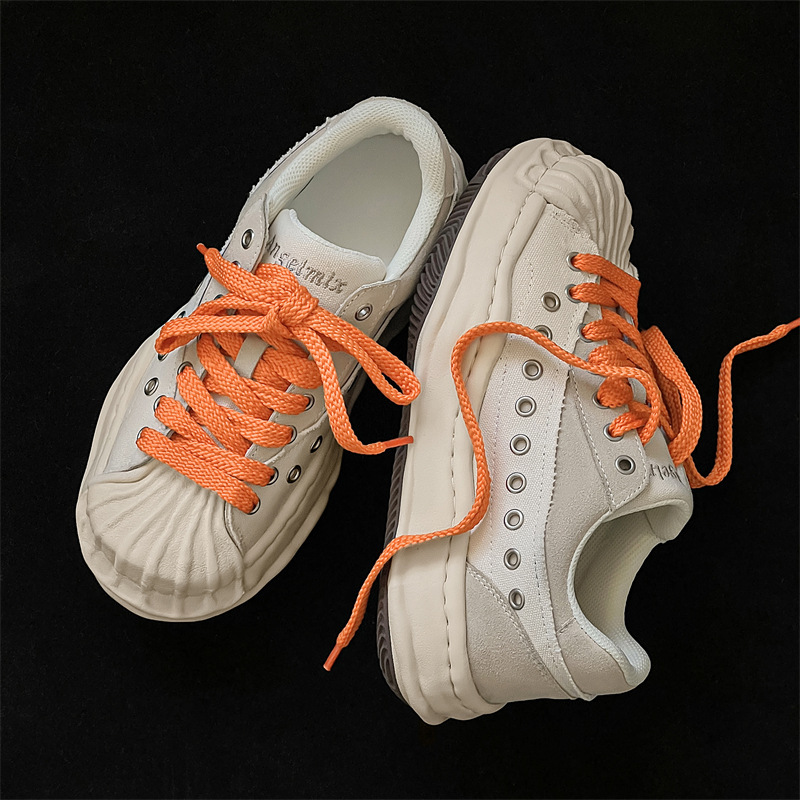 Sanyuan Kangyu Shell Head Dissolved 2024 New Men's and Women's Couple Style Korean Edition Sports Thick soled Height increasing Board Shoes