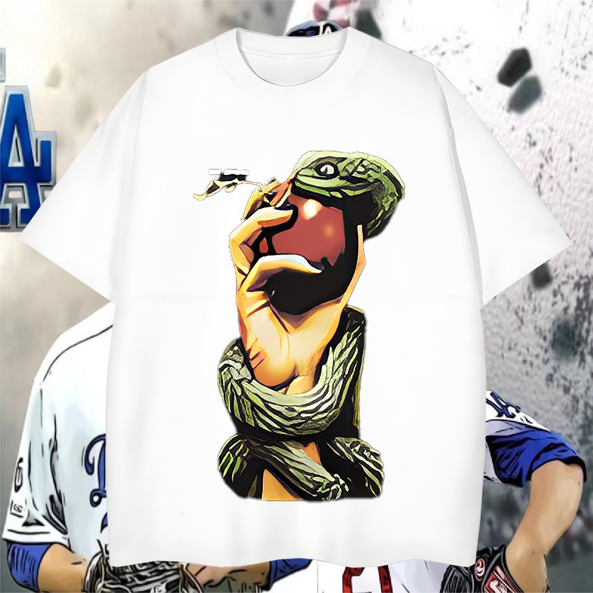 Man T Shirts 230g Cotton snake Sport Round Neck Short Sleeve Cartoon Printing L-4XL Couples T Shirts New Designer Tees Shirts