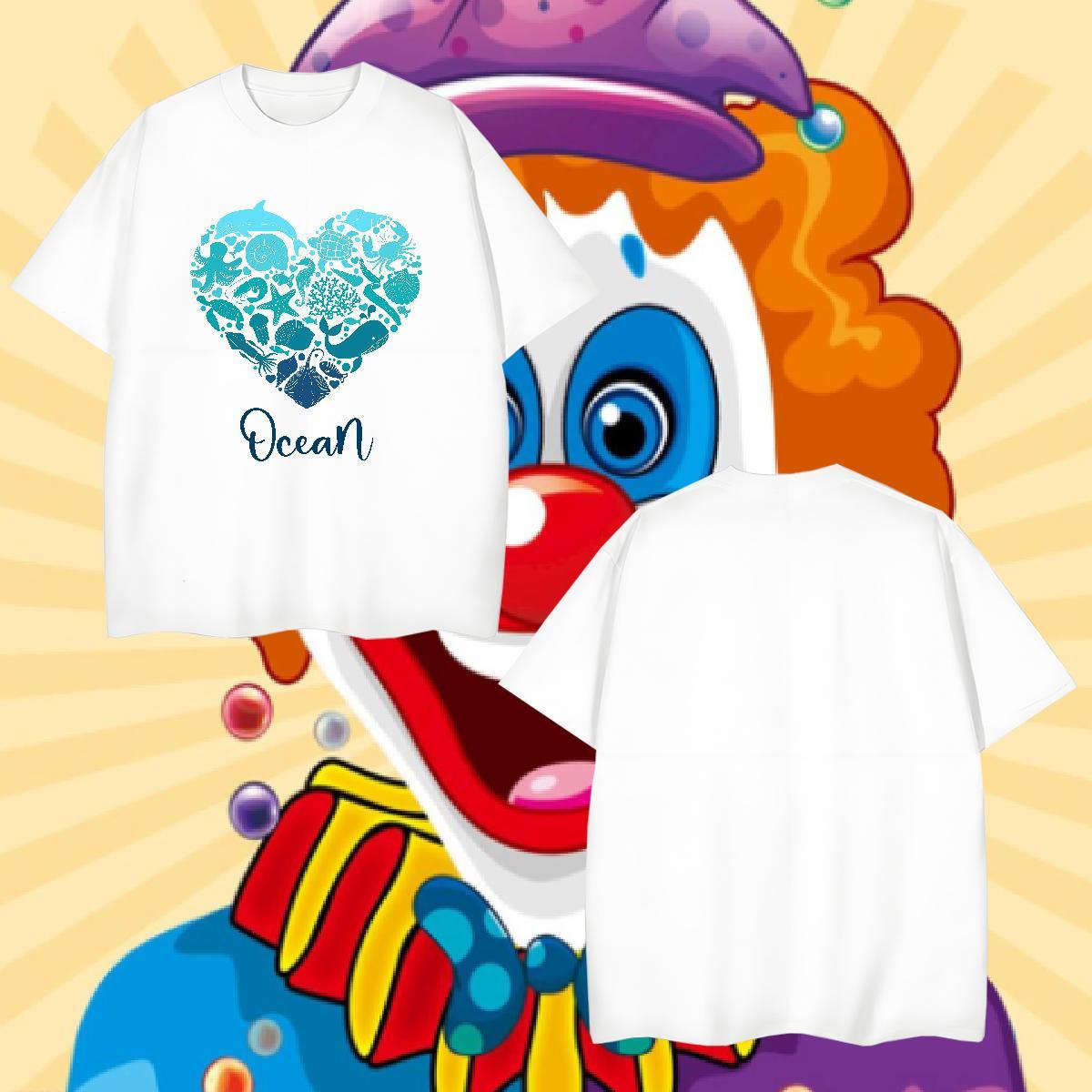 New Designer T Shirt For Man 230g 100% Cotton fish Daily Wear Tshirts Breathable Crew Neck Comfortable Men Clothes T-Shirt Anime Print