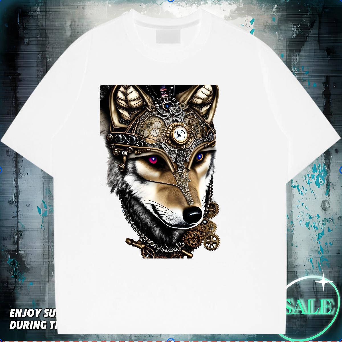 Customized T shirt 100% Cotton 230g wolf Street Polos O-Neck Short Sleeve TOP Quality Men Tees Anime
