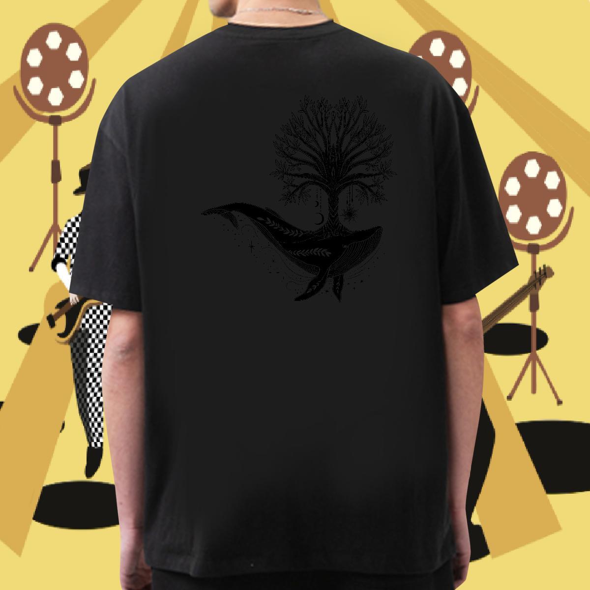 2024 DIY T shirt 100% Cotton 230g tree Street Wear Tees Shirts Breathable Crew Neck Cool Men Tshirts Black Oversized