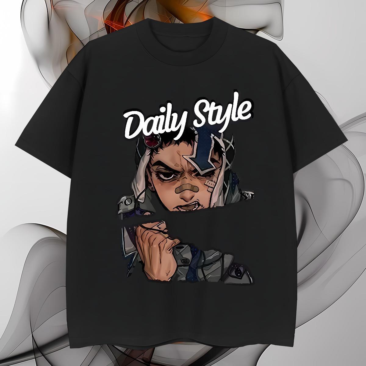 T shirt 230g Cotton portrait Casual Daily Wear Breathable Short Sleeve Asian Size Men Tees Factory Direct Loose Tshirts