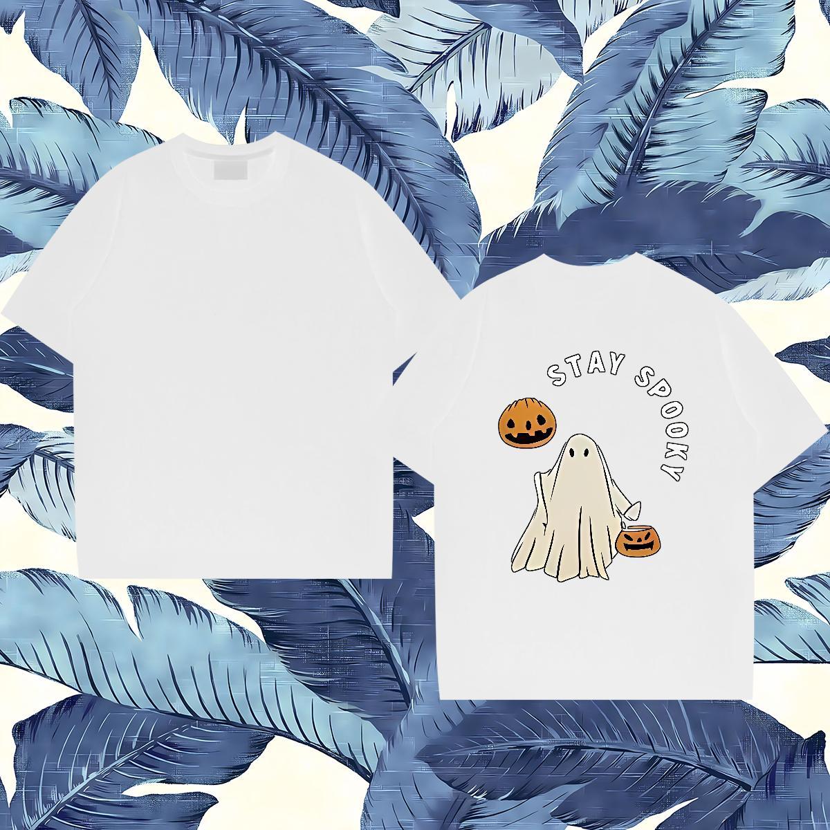 Brand Men T Shirts 100% Cotton 230g halloween Anime Printing Street Tee Shirt Crew Neck Breathable Designer Men Tops Tees Custom Print Oversized