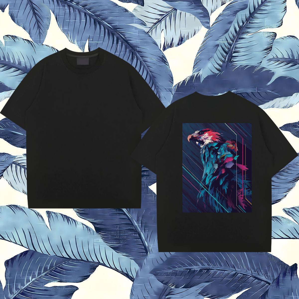 Wholesale T-Shirts for Men 230g 100% Cotton cool Casual Daily Wear Tee Shirt Breathable Short Sleeve Comfortable Tshirts Cartoon Print