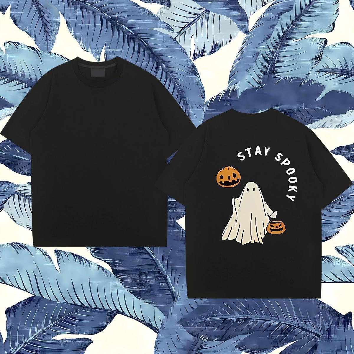 Brand Men T Shirts 100% Cotton 230g halloween Anime Printing Street Tee Shirt Crew Neck Breathable Designer Men Tops Tees Custom Print Oversized