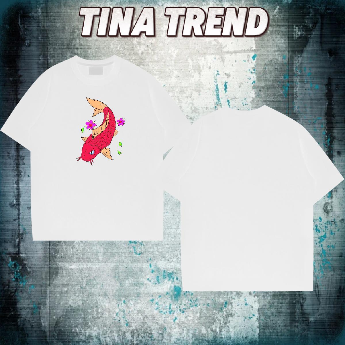 New Man T Shirts 230g Cotton fish Casual Daily Wear Tops Tees O Neck Short Sleeves TOP Quality Tshirt for Man Woman Custom Print Plus Size