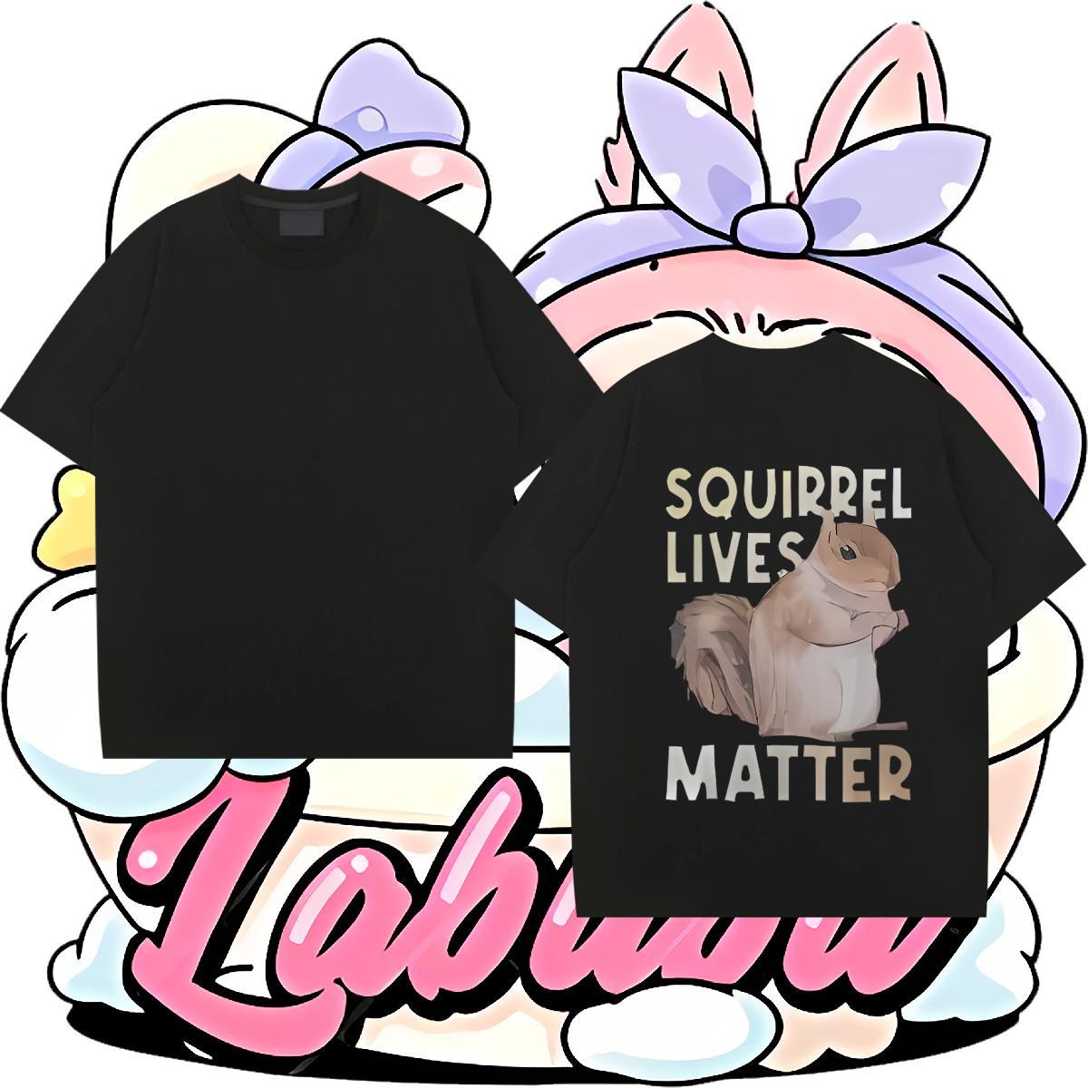 Customized T Shirts Men 100% Cotton 230g squirrel Hip Hop Tees Breathable Designer Tshirt for Man Woman DIY Printed