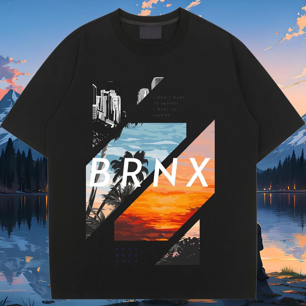 Soft T Shirts Women Breathable Soft Women Tshirts Anime Print tree Beach 100% Cotton 230g Factory Direct Tops Tees