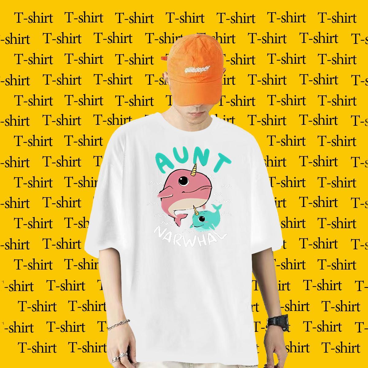 Factory Direct T Shirts Men 230g Pure Cotton dolphin Street Wear Clothings Short Sleeve Soft Loose Fit Tshirts Cartoon Printing L-4XL