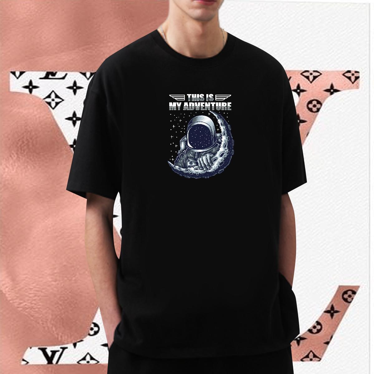 T Shirt For Man 230g Cotton universe Beach Breathable Crew Neck DIY Mens Tshirts Fashion Design TOP Quality Polos