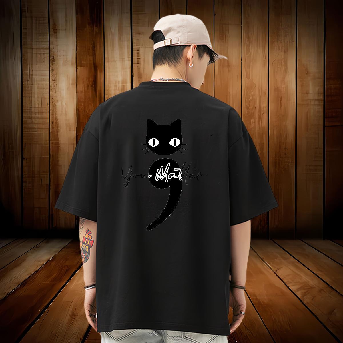 Fashion T-Shirts for Men 230g Cotton cute Beach Tees Breathable Short Sleeve High Quality Men Tshirts Cartoon Print